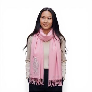 Pashmina Scarf Women Pink Nightmare Rhinestone Bunny Fringe Wrap Shawl